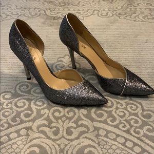 Guess Silver Sparkle D’Orsay Pumps, Size 10
